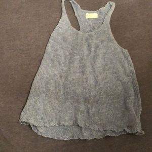 knitted light blue tank from hollister